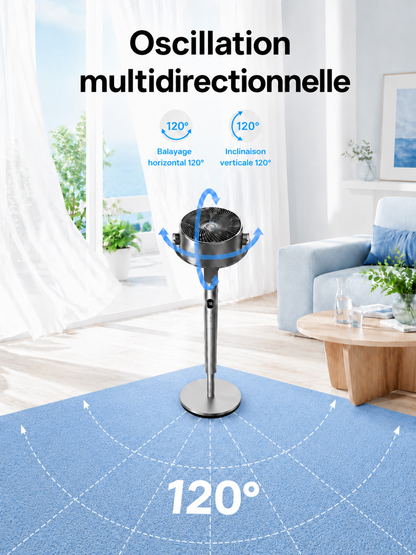 Ventilateur Silencieux Sans Pales – Ventilateur Colonne Design pour une Fraîcheur Douce et Puissante