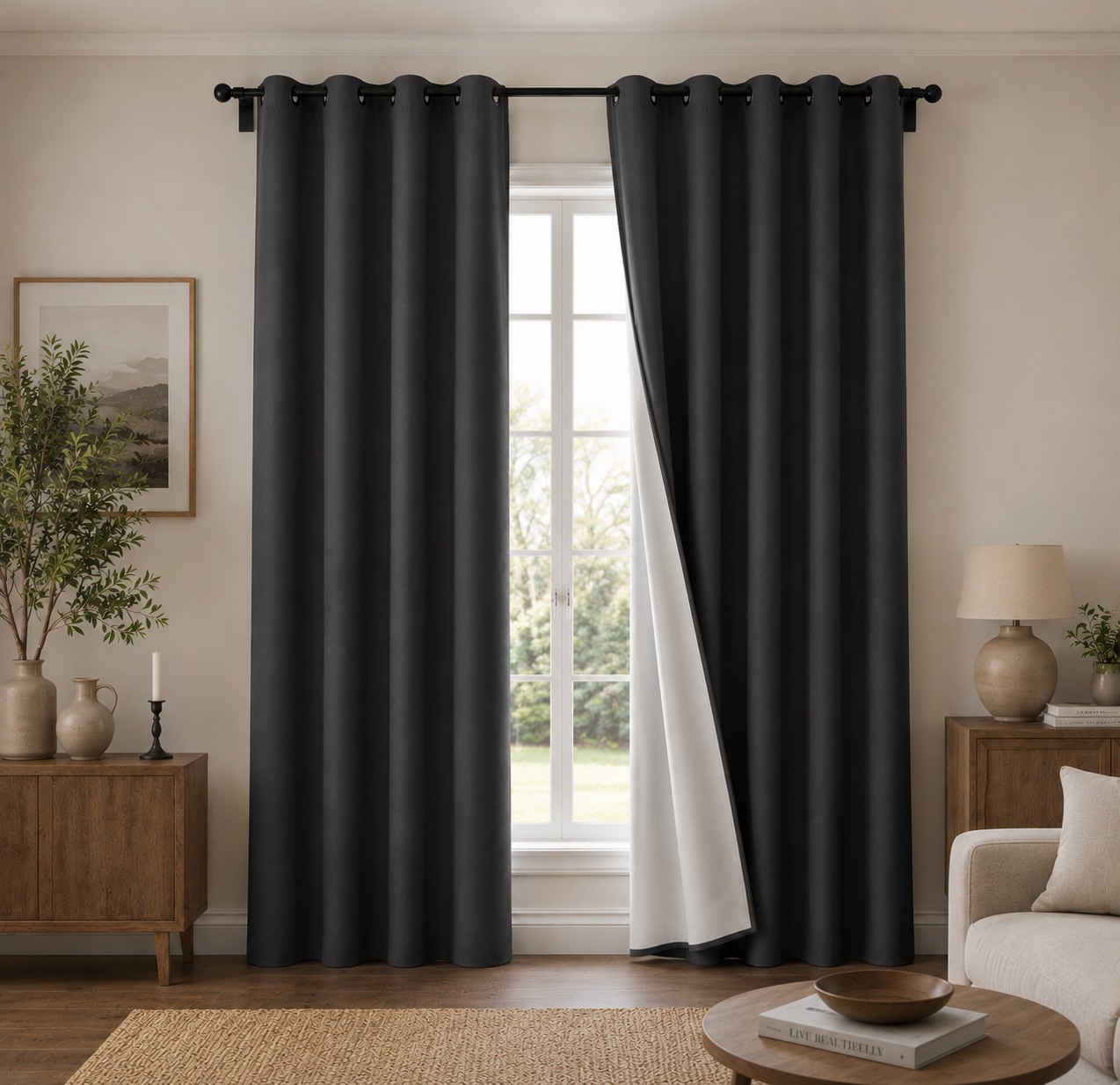 Rideaux Occultants à Passe-Tringle blackout – 213 cm